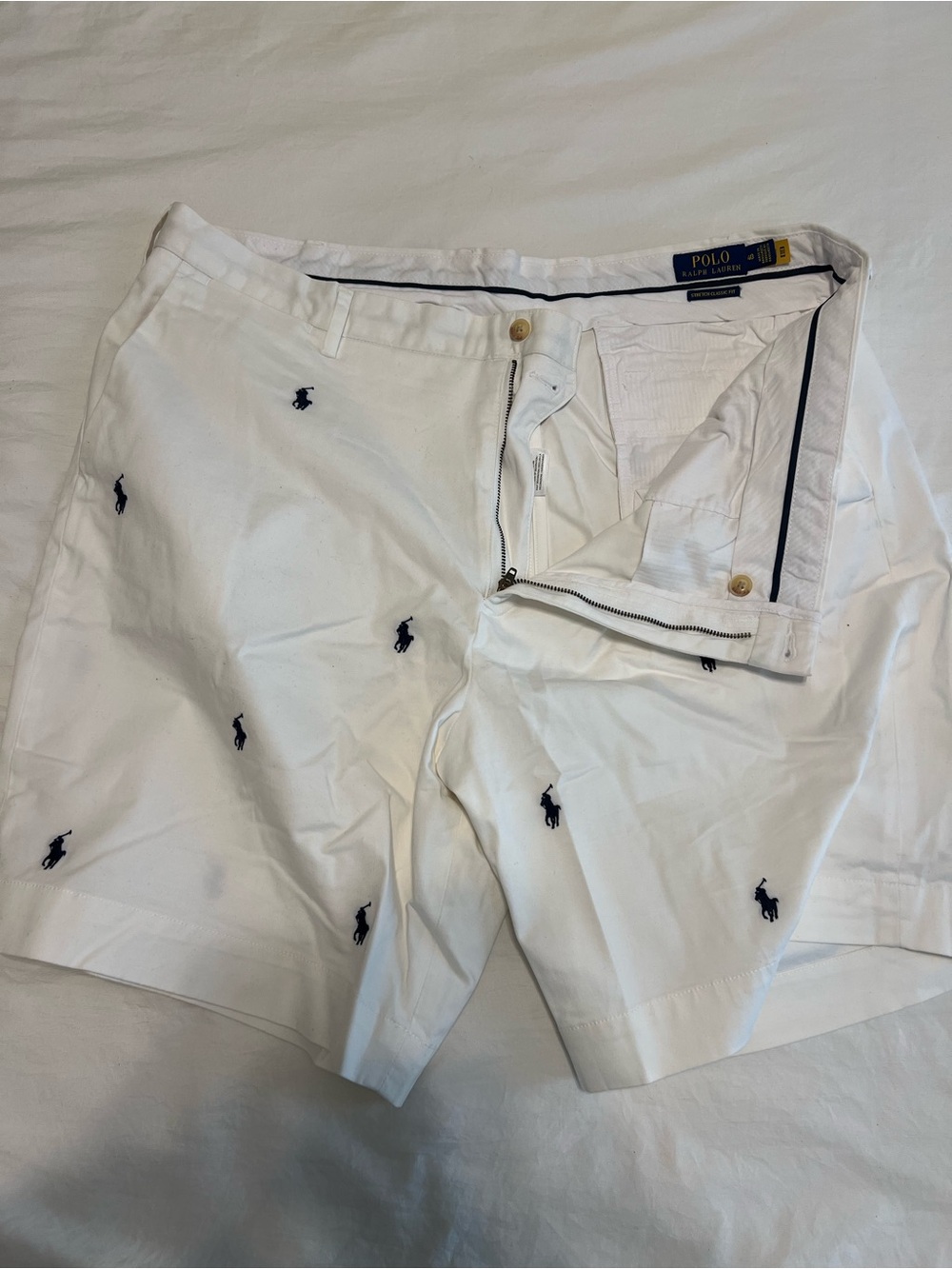 Ralph Lauren White Shorts with Navy Trim